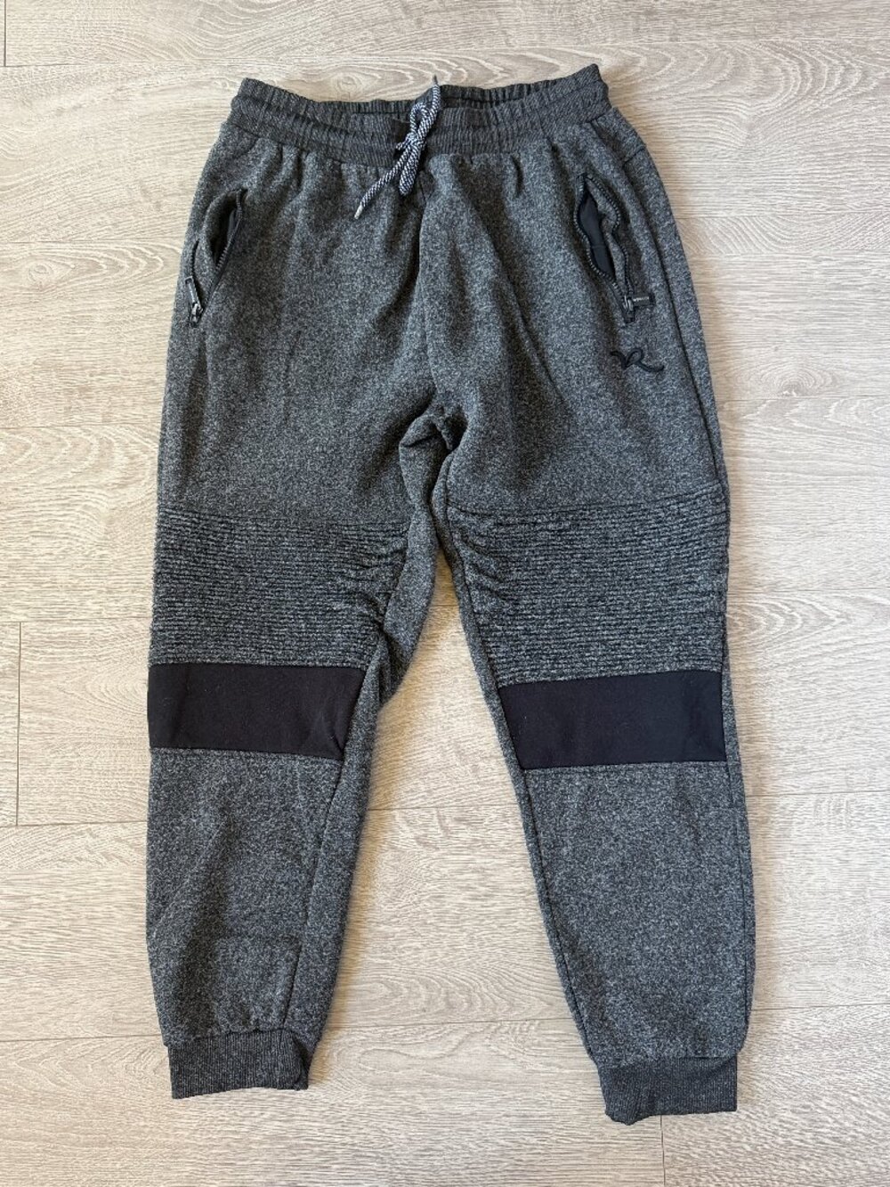 Rocawear Gray Moto Jogger Sweatpants Mens 2XL Ribbed Knee Zip Pockets
